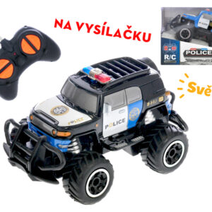 R/C auto terénní policie 14cm 27MHz plná funkce na baterie se světlem 2barvy v krabičce