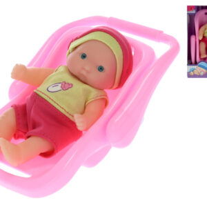 Miminko tvrdé tělo 13cm s autosedačkou v krabičce