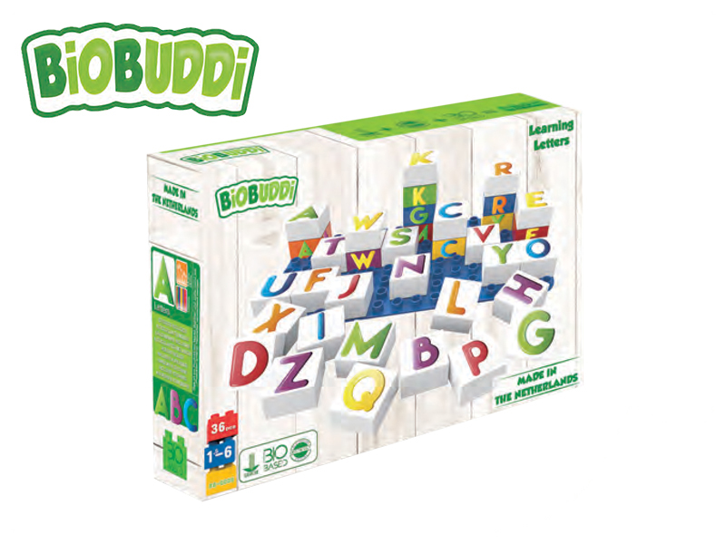 BiOBUDDi stavebnice Learning Letters Young Ones písmena 35ks + 1ks základní deska 18m+ v krabičce