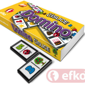EFKO Hra Domino číslice obrázky a čísla 28 dílků pro malé děti v krabičce