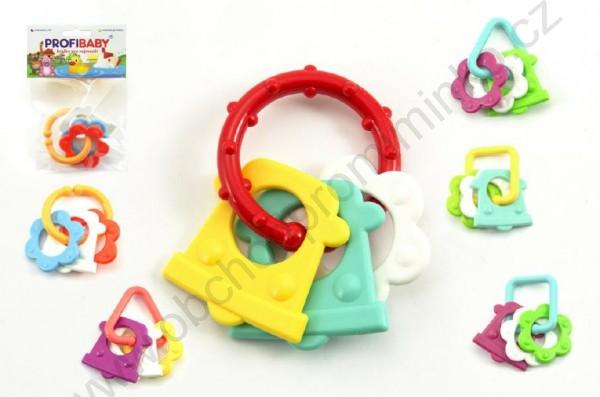 Kousátko chrastítko tvary, plast - 8 cm | 0m+