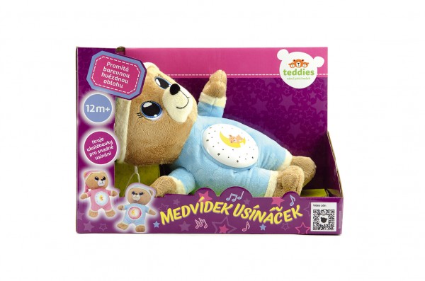 Medvídek Usínáček modrý plyš 32cm na baterie se světlem a zvukem v boxu 12m+ - Obrázek 2