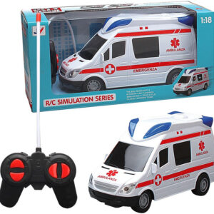 Auto RC Ambulance na dálkové ovládání, se světlem a zvukem, 21 cm na baterie