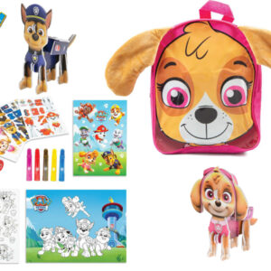Paw Patrol tvořivá sada s barvičkami, nálepkami a omalovánkami v batůžku Skye