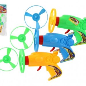 Vystřelovací vrtulka + startér pistole plast 12cm 3 barvy v sáčku