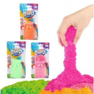 Kouzelný písek pomalu tekoucí tvořivá tvarovací hmota sliz 25g 3 barvy na kartě 9x18cm