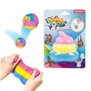 Sliz - Hmota hopíková skákací barevné hovínko na kartě 12,5x18cm