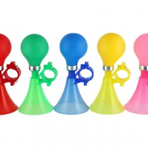 Klakson trumpeta na kolo 14cm 5 barev na kartě 10,5x22cm