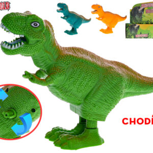 Dinoworld T-Rex 16cm skákající na natažení 3barvy