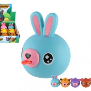 Zvířátko pískací s jazykem gumové 6cm 6 druhů