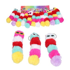 Přívěšek na klíče housenka barevná