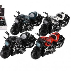 Motorka kov/plast 10cm na zpětné natažení 4 barvy