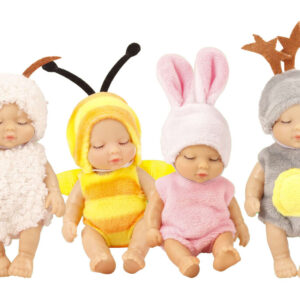 Miminko v oblečku s motivy zvířátek 12 cm