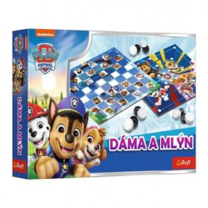 Dáma a Mlýn Tlapková patrola/Paw Patrol společenská hra v krabici 29x19x4 cm