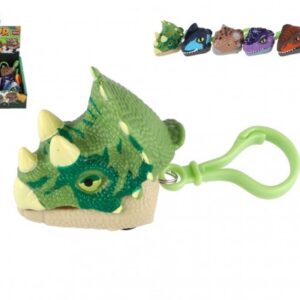 Přívěsek na klíče hlava dinosaurus kousací plast 6cm na setrvačník 6 druhů