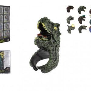 Prstýnek dinosaurus nastavitelný plast 2x4cm mix druhů v blistru