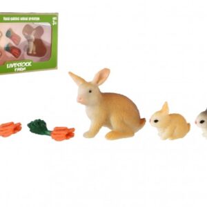 Králík/Králíček 3ks plast s doplňky v krabičce 16x9,5x4cm