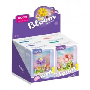 Stavebnice mini KOCO Květinová scenérie plast 6 druhů v krabičce 10x14x6cm