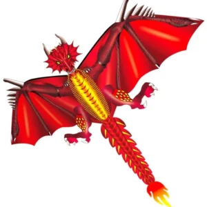 DRAK NYLONOVÝ 3D DRÁČEK ČERVENÝ 160cm