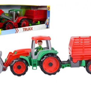Auto Truxx traktor nakladač s přívěsem na seno s figurkou v krabici 53x19x16cm 24m+