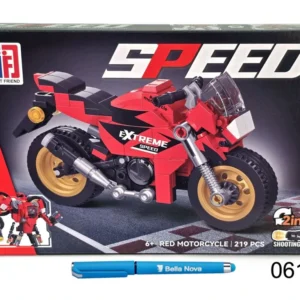 Stavebnice JIQILE GF motorka - robot - červená