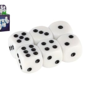 Hrací kostky 13x13mm společenská hra 6ks v krabičce 9x5x2cm