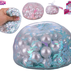 Glamour míček s křupajícími kuličkami 9,5cm 3druhy v síťce